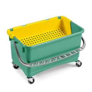 Cubo Jim verde con ruedas escurridor para cera 28 L